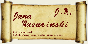 Jana Mušurinski vizit kartica